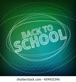 Back to school.  School icons on a blackboard. Vector illustration