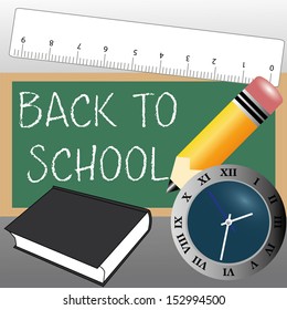 back to school icons on special gradient gray background