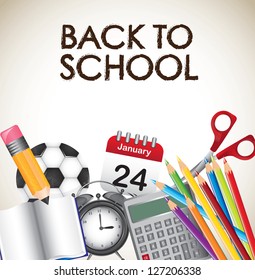 Back to school icons over white background