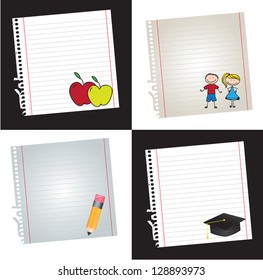 Back to school icons over white background vector illustration