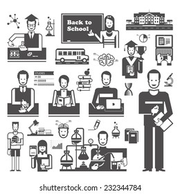 Back to school icons set