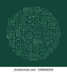 Back to School. Icons set. Art Background for your design. Vector illustration