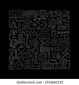 Back to School. Icons set. Art Background for your design. Vector illustration