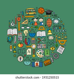 Back to School. Icons set. Art Background for your design. Vector illustration