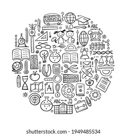 Back to School. Icons set. Art Background for your design