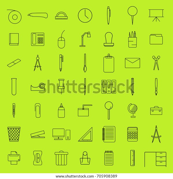 Back to school\
icons set, line icon, vector\
