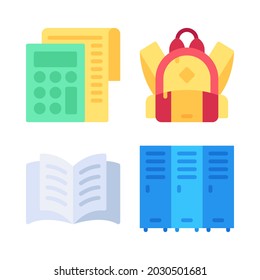 back to school icons set. Perfect for website mobile app, app icons, presentation, illustration and any other projects.