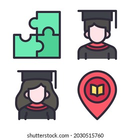 back to school icons set. Perfect for website mobile app, app icons, presentation, illustration and any other projects.