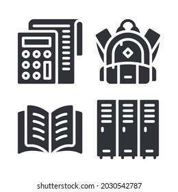 back to school icons set. Perfect for website mobile app, app icons, presentation, illustration and any other projects.