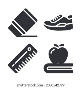 back to school icons set. Perfect for website mobile app, app icons, presentation, illustration and any other projects.