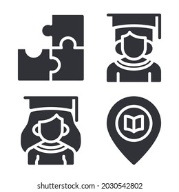 back to school icons set. Perfect for website mobile app, app icons, presentation, illustration and any other projects.