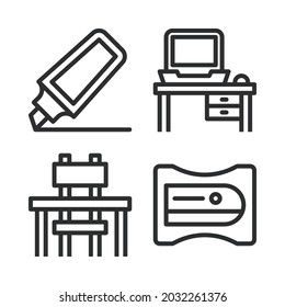 back to school icons set. Perfect for website mobile app, app icons, presentation, illustration and any other projects.