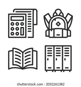back to school icons set. Perfect for website mobile app, app icons, presentation, illustration and any other projects.