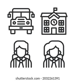 back to school icons set. Perfect for website mobile app, app icons, presentation, illustration and any other projects.