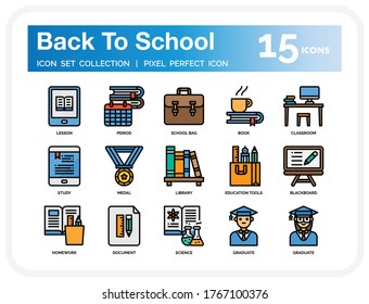 Back To School
Icons Set. UI Pixel Perfect Well-crafted Vector Thin Line Icons. The illustrations are a vector.