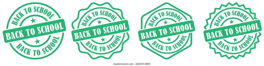 Back to school icons. Studies after the holidays. Back 2 school symbol. Back to School Rubber Stamp Vector. Back to School Seal Badge Vector. Vector illustration