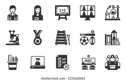 Back to School Icons vector lllustration ,education, online learning, student, 