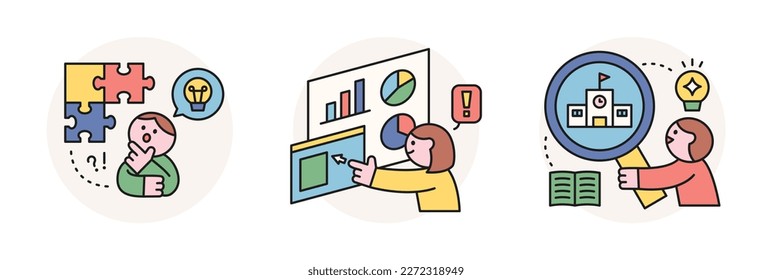 back to school. Idea puzzle and graph analysis and school search.