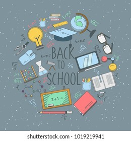 back to school illustration with 90s style