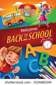 back to school illustration banner