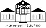 Back to school illustration. School building.