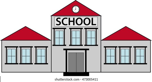 Back to school illustration. School building 