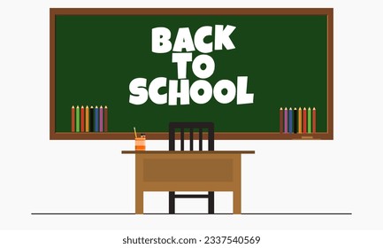 Back to school illustration with education elements