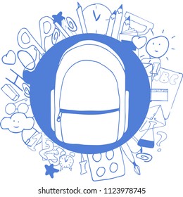 Back to school illustration. Hand drawn vector. 