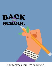  Volver a la escuela Ilustración Escritura a mano a lápiz