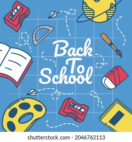Back to school Illustration pattern Vector