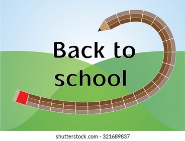 Back to school. Illustration of a pencil