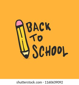 Back to school illustration with pencil icon