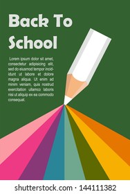 back to school illustration with  rainbow pencil