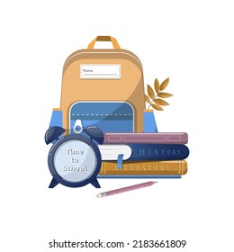 Back to school illustration. Scool suplies.