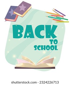 Volver a la escuela Material de la escuela de ilustración Configurar plantilla de publicación