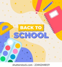 Back to school illustration vector background, banner, poster