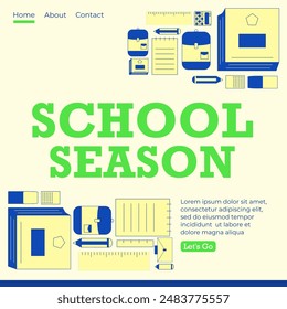 Ilustración de Vector, ilustración de íconos de equipo escolar. apto para Plantillas de página de aterrizaje o Anuncios de Web, con un estilo de diseño plano