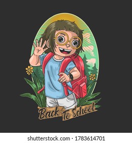 back to school illustration vector graphic