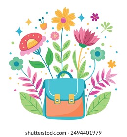 Back to School Illustration Vector Watercolor Clip art