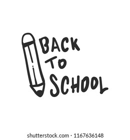 Back to school illustration in white and black