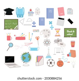 Back to school illustrations. This is big set with using colors. Doddle style icons 