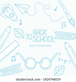 back to school with illustrations written on paper