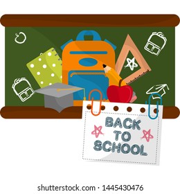 Back to school image with a school objects - Vector