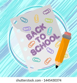Back to school image with text on a blue watercolor background- Vector