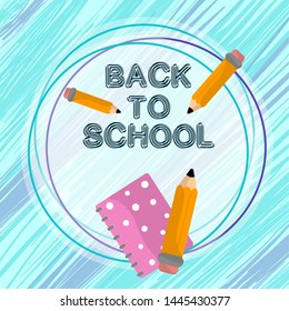 Back to school image with text on a blue watercolor background- Vector