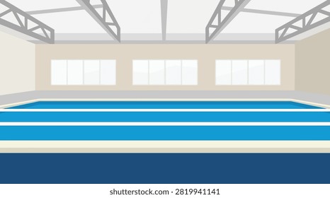 Back To School Indoor swimming pool facility with multiple lanes swimming exercise training