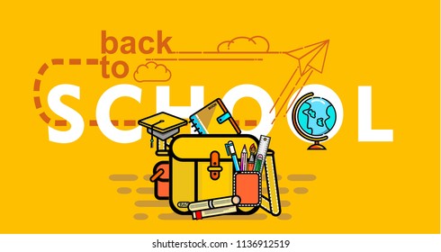 back to school, infographic icon