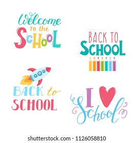 Back to school information cards set.