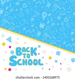 Back to school information page. Education template of flyer, magazines, posters, book cover, banner. Concept background. Layout illustration template cover with typography text.