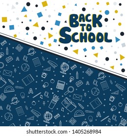 Back to school information page. Education template of flyer, magazines, posters, book cover, banner. Concept background. Layout illustration template cover with typography text.